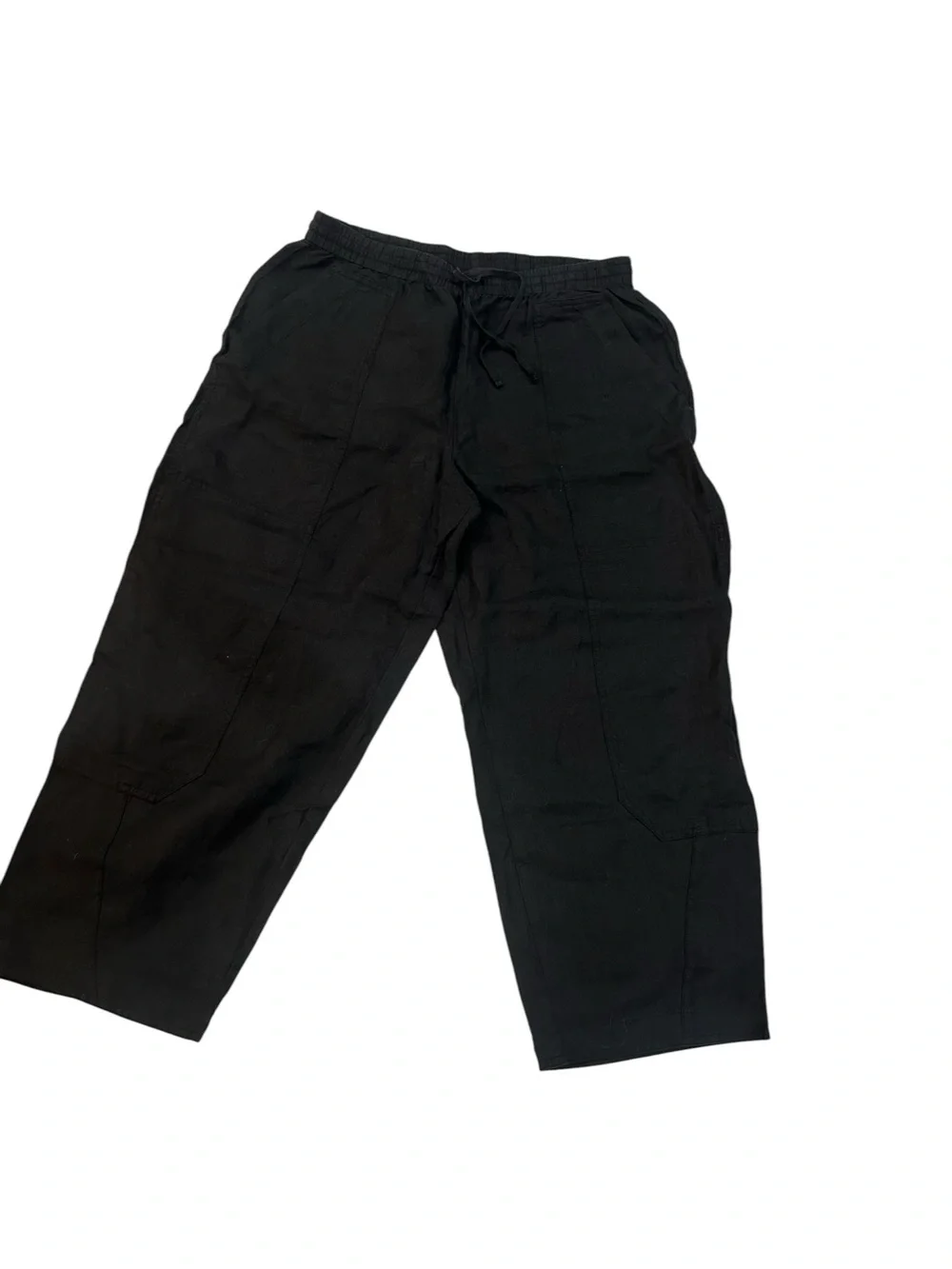 Banana Republic Black Linen Barrel Leg Pull On Pants NWT Medium